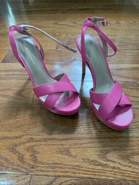 BCBGeneration Hot Pink Strappy Platform High Heels